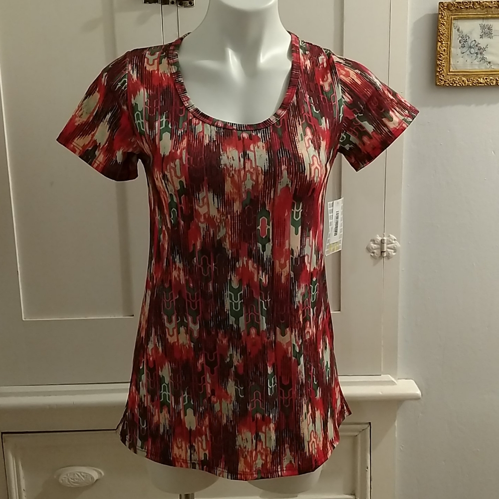 NWT Lularoe orange and green tunic Sz XXS